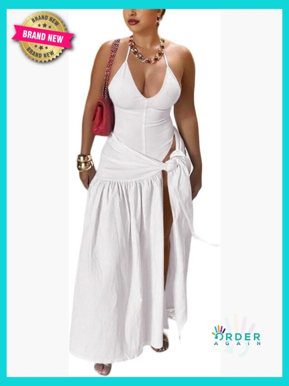 Two Piece Skirt Set Halter Bodysuit Wrap Maxi Skirt Summer Outfit